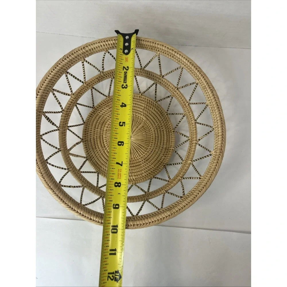 Vintage‎ Circle Hand Woven Sweetgrass Bogo Wicker 10